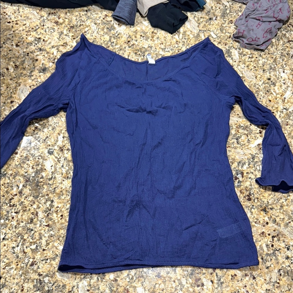 Cotton gauze sheer off shoulder top, Old Navy Women's Navy Blouse.